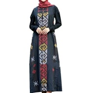 gamis tenun hitam tumpal toraja