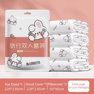 Disposable Travel Bedding Set + Bath Towel + Facial Towels | Hotel Hygiene Kit | EO Sterilized