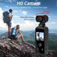 4K Wearable Sports WIFI Camera 270 ° Rotatable Lens Remote Viewing Portable Body Camera Waterproof Outdoor Action Sports DV Dash Cam Back Clip Bracket Motor Bicycle Car