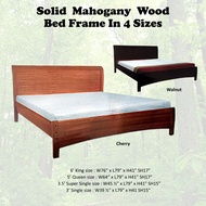 HONOR Mahogany Solid Wooden King / Queen / Super Single &amp; Single Size Bed Frame In Cherry &amp; Walnut Color