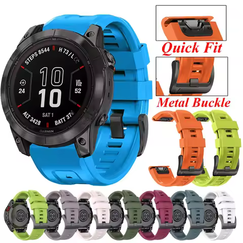22mm 26mm Silicone Strap For Garmin Fenix 7X 7 Pro Solar/6X 6 Sapphire 5 5X Plus 3 3HR/Epix Approach