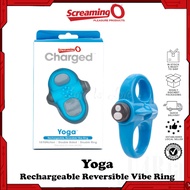 The Screaming O Charged Yoga Rechargeable Reversible Cock Ring Blue