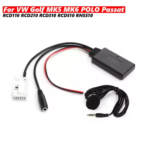 NEW Car bluetooth Wireless Adapter Stereo AUX IN Music For VW Golf MK5 MK6 POLO Passat RCD110 RCD210