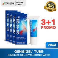 GENGIGEL Tube 20ml (BUNDLE OF 4) - Gingival Gel Hyaluronic Acid For Wound Healing, Singaw, Mouth Sor