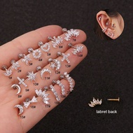 EG9 Titanium steel helix crown earrings flat ear bone studs lip nails pierced earrings平底耳骨钉 唇钉 耳洞耳钉