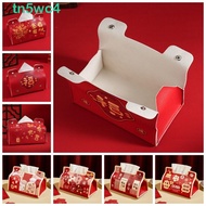 TN5WC4 Chinese New Year Tissue Box, Leather Cartoon 2025 PU Napkin Box, Creative Waterproof Traditio