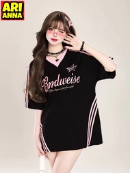 Arianna【Free Custom Name & Number】Oversized American Style Shoulder Patch Short Sleeved T-shirt Wome