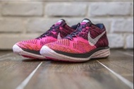 NIKE Flyknit lunar3飛織 編織 黑 桃紅