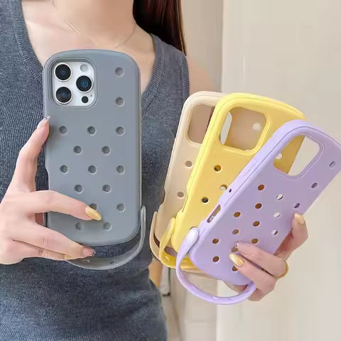 Silicone Slippers Hole Mobile Phone Case For Apple IPhone 13/14/15/16/17 Pro Max Protective Case