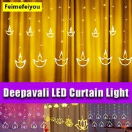 Diwali Decoration Light Lamp Deepavali LED Curtain Lamp Fairy Light LED Deepavali Lampu Curtain Diwa