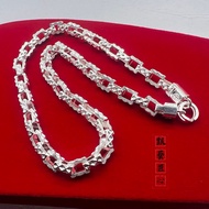 [Silver Art · Sterling Silver Necklace] Tank Chain Pure Silver Necklace Sterling Silver 999 Men's Ne