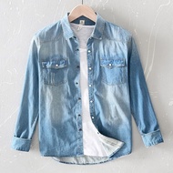 Nam Áo Sơ Mi Denim L5039 Cotton Thoải Mái Polyester Pha Phong Cách Trung Hoa Nam Mới Bán Của Mùa