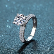 X-151 925 Sterling Silver Women's Ring, 2 Carat Moissanite (Including Certificate)/8mm Zircon