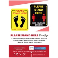 STICKER "PLEASE STAND HERE" FLOOR SIGN (A4)