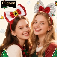 C5GOON Christmas Bow Headbands Sequins Bow Tie Hair Band Xmas Hair Hoops for Women Girls Party Cospl