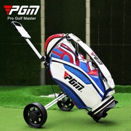 PGM Golf Bag Cart Trolley Outdoor Golf Course Training Aluminium Alloy Two Wheels Barrow Foldable Handcart Golf supplies QC002