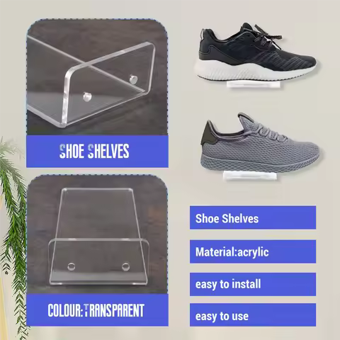 Lo-ok 6 Pack Floating Shoe Display,Shelves Wall Mount Levitating Shoe Display Stand for Sneaker Coll