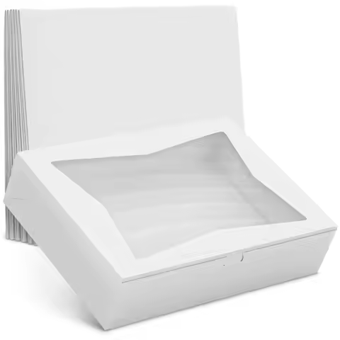 HalfSheet Cake Boxes 19x14x4 White Bakery Boxes with Window, Pastry and Dessert Box Set for Holiday 