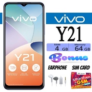 VIVO Y21 RAM 4/64 GB Fullshet  Ex Sein Garansi Like New Berlianacahh - Ready Stock