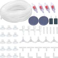 48pcs Aquarium Air Pump Accessories Kit, Including 6m Clear Silicone Tubing, Air Stone Check Valve, 