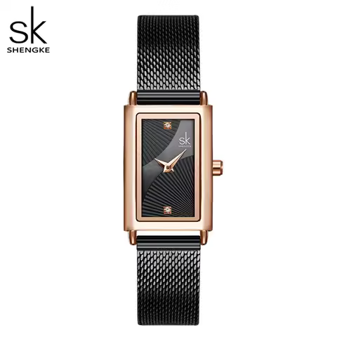 Shengke Women Watches Fashion Geneva Designer Ladies Watch Luxury Brand Rectangle Quartz Gold Wrist 