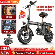 AENXRD Folding Electric Bike Adult 2 Seat 電動自行車 (500W)Disc brake shock absorption can bear 230kg and