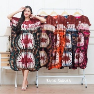 Daster Kalong Mamamia MotifJumputan Batik Sakura Pekalongan Baju Dress Piyama Wanita Tidur Bumil Bus