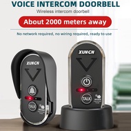 Ready Stock,T-1920 Wireless Intercom Door bell for Home and Office Two Way Communication,Waterproof Door Bell with 2KM Range