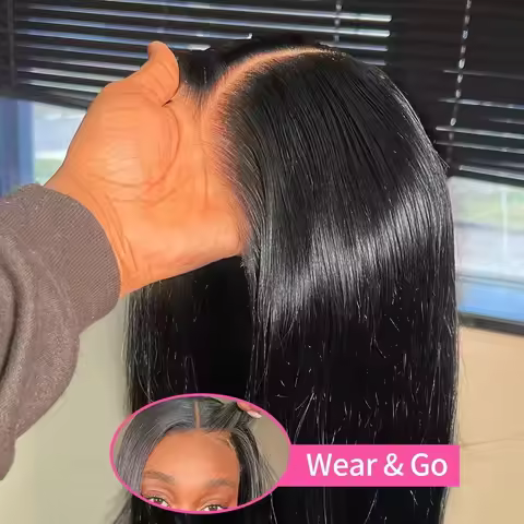 Wear And Go Glueless Wig Human Hair Brazilian Straight 6x4 5x5 9x6 7x5 Lace Closure Glueless Wig Rea
