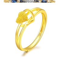 [Send earrings] Heart-shaped 916 gold ring female live mouth adjustable couple hand jewelry in stock
