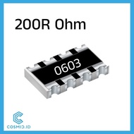 Array Resistor 8P4R 200R Ohm R 200ROhm 200R 200Ω SMD SMT 0603