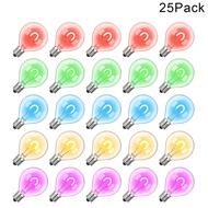 ไส้หลอดไฟ Led G40สี RGB โคมไฟลูกโลก1W หลอดไฟประดับแบบสายหลอดไฟสำรองหลากสีฐาน E12กระจก220V ไฟตกแต่งขน