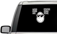 Haters Gonna Hate Potatoes Gonna Potate Glasses Motivational Inspirational Quote Window Laptop Vinyl Decal Mirror Wall Bathroom Bumper Stickers for Car Funny 7 Inch