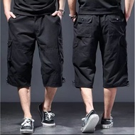 3quater men's 6poket cotton pants outdoor running casual Seluar