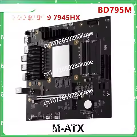 BD795M M-ATX 2.5G LAN Motherboard 9 7945HX 16C/32T 2*DDR5 2*NVMe 2*SATA3.0 PCIe4.0 X16 Mini PC