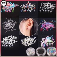 CC> 60Pcs/200Pcs Colorful Anti-allergy Plastic Stud Earrings Anti-blocking Ear Sticks Kit new