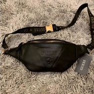 HITAM (HIGH Quality) Guess black gold import waterproof unisex Waistbag Sling Bag | Leather waist bag/waist bag For Boys And Girls/Waterproof guess bag/Black Side bag/Men's Sling bag/Men's Sling bag 2023/men's Sling bag/wesbag Sling bag | Male Comek