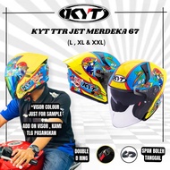 KYT TTR JET MERDEKA 67 HELMET DOUBLE VISOR - HELMET KYT OPEN FACE