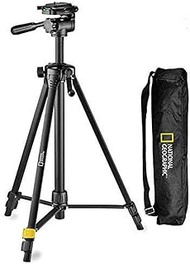 NATIONAL GEOGRAPHIC Photo Tripod Kit Medium, with Carrying Bag, 3-Way Head, Quick Release, 3-Section Legs Lever Locks, Geared Centre Column, Load up 1,5kg, Aluminium, for Canon, Nikon, Sony, NGHP000
