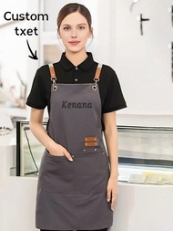 1pc Personalized Adult Aprons - Embroidered Grilling Chef Apron For Men Or Kitchen Chef Aprons For W