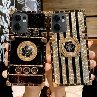 YYN Case For OPPO Reno 13F 4G/5G Casing Diamonds Ring Phantom Flowers Shockproof Phone Case Cover
