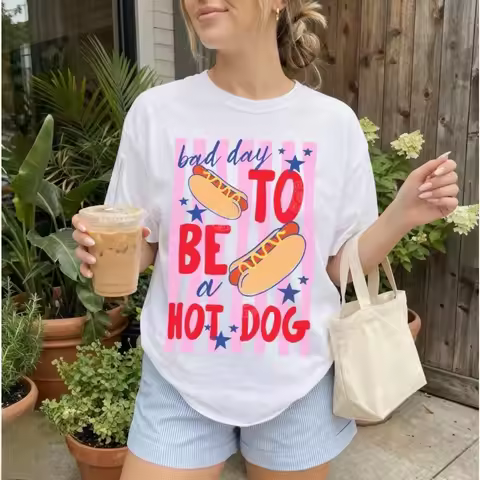 Bad Day To Be A Hot Dog Shirt Hot Dog Tees Summer Tee Bad Day To Be A Hotdog Funny 4th of July Shirt