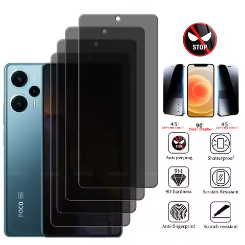 4/3/2/1Pcs For Poco F5 Glass Xiaomi Poco F5 PocoF5 Tempered Glass 9H HD Privacy Anti-Spy Cover Glue 