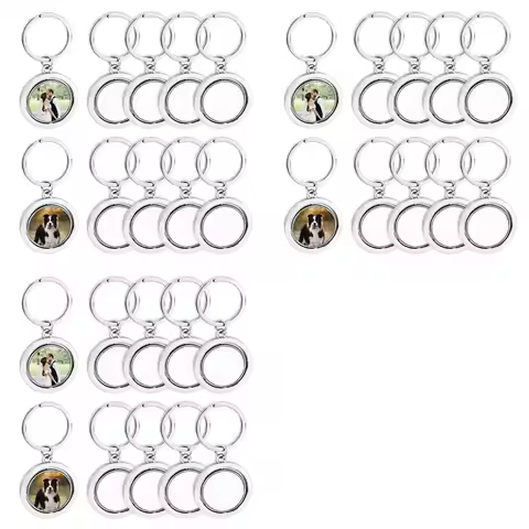 30 Pack 360° Rotating Metal Sublimation Keychain Blanks, Double-Sided Sublimation Blanks DIY Key Cha