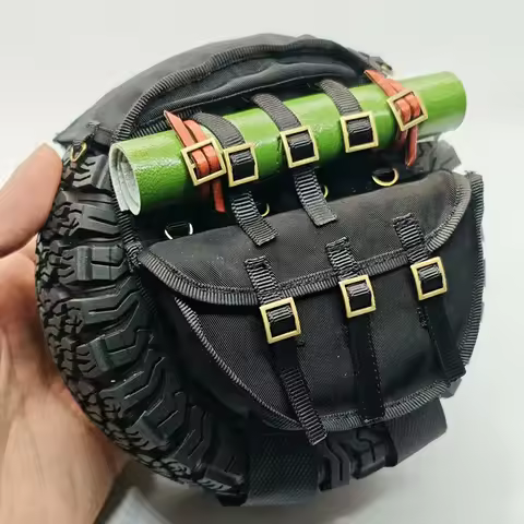1/10 RC Crawler Car Simulation Spare Tire Backpack Model for Traxxas TRX4 Defender SCX10 Yikong MK07