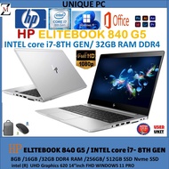 HP EliteBook 840 G5 , G6 intel core  intel  i7 (8Th Gen) 32GB RAM 512GB SSD 14-inch FHD SCREEN WINDO