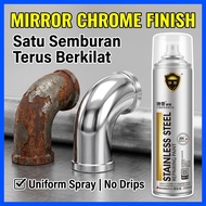 🇲🇾Ready Stock Cat Sembur Chrome Besi Anti Karat Silver Spray Paint 350ml Rim Kereta Motor Pipe Metal