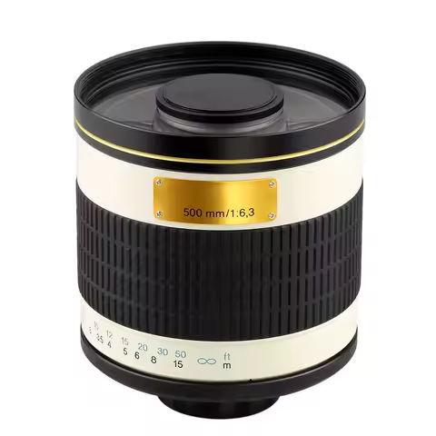 Lightdow Fixed Focus 500mm F6.3 Telephoto Manual Mirror Lens With T2 Mount Adapter Ring for Nikon Ca