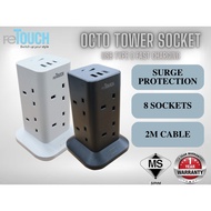 RETOUCH OCTO TOWER SOCKET with Surge Protection [SIRIM] l RETOUCH OCTO SOKET MENARA dengan Perlindun
