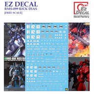 [EZ DECAL] A06 [1]  RMS-099 RICK DIAS  [FREE SCALE] PRE-CUTWATER SLIDE DECAL